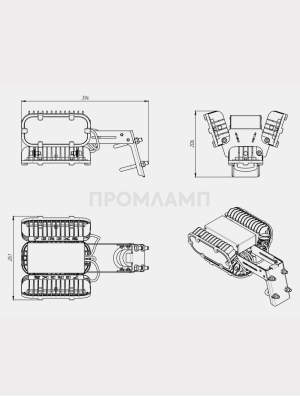 Размеры светильника FWL GP FEREKS